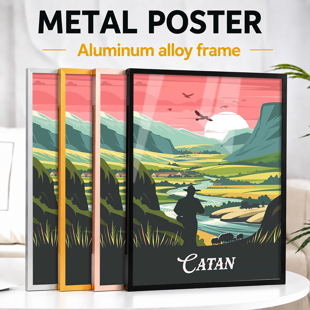 Board Game Catan - لوحة فنية معدنية مؤطرة للعبة كاتان،